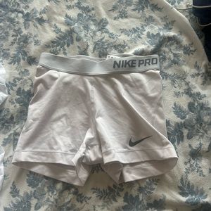 white nike pros